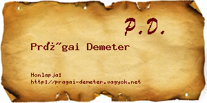 Prágai Demeter névjegykártya